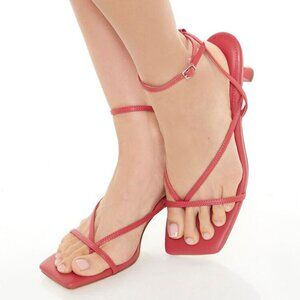 NWT Strappy Square-Toe Stiletto Heels Sz 8